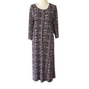 Ulla Popken Geometric 3/4 Length Sleeve Jersey Dress Women’s 20/22